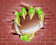 Klauw met Voetbalbal het Breken door Bakstenen muur vector illustratie Klauw met Voetbalbal het Breken door Bakstenen muur vector illustratie