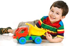 Kleiner Junge mit Spielzeugauto stockfoto Kleiner Junge mit Spielzeugauto stockfoto