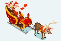 Klemkunst van Santa Sleigh Vector Illustration royalty-vrije illustratie Klemkunst van Santa Sleigh Vector Illustration royalty-vrije illustratie
