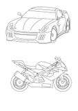 Kleurende pagina's voor jonge geitjesauto's Stock Foto Kleurende pagina's voor jonge geitjesauto's Stock Foto