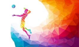 Kleurensilhouet van volleyballspeler op aanvalspositie vector illustratie Kleurensilhouet van volleyballspeler op aanvalspositie vector illustratie