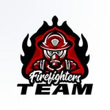 Kleurrijk embleem, sticker, kenteken, logotype van een brandbestrijder in een gasmasker Reddingseenheid, eenvormig beschermingsmi royalty-vrije illustratie Kleurrijk embleem, sticker, kenteken, logotype van een brandbestrijder in een gasmasker Reddingseenheid, eenvormig beschermingsmi royalty-vrije illustratie