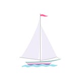 Kleurrijk zeilboot vlak pictogram stock illustratie Kleurrijk zeilboot vlak pictogram stock illustratie