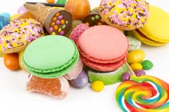 Kleurrijke die lollys en verschillend om suikergoed worden gekleurd Hoogste mening stock foto Kleurrijke die lollys en verschillend om suikergoed worden gekleurd Hoogste mening stock foto