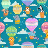 Kleurrijke hete luchtballons en dieren stock illustratie Kleurrijke hete luchtballons en dieren stock illustratie