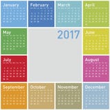 Kleurrijke Kalender voor jaar 2017 stock illustratie Kleurrijke Kalender voor jaar 2017 stock illustratie