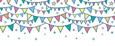 Kleurrijke krabbelbunting markeert horizontale naadloos vector illustratie Kleurrijke krabbelbunting markeert horizontale naadloos vector illustratie