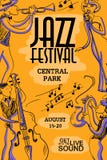Kleurrijke Muzikale Affiche met Jazz Musicians vector illustratie Kleurrijke Muzikale Affiche met Jazz Musicians vector illustratie