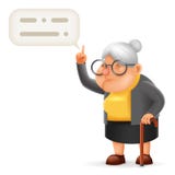 Klok illustration för vektor för design för lärareGuidance Granny Old dam Character Cartoon 3D vektor illustrationer Klok illustration för vektor för design för lärareGuidance Granny Old dam Character Cartoon 3D vektor illustrationer