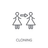 Klonende lineare Ikone Klonendes Logokonzept des modernen Entwurfs auf Whit stock abbildung Klonende lineare Ikone Klonendes Logokonzept des modernen Entwurfs auf Whit stock abbildung