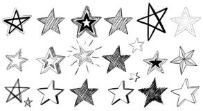 Klotterkonst för stjärnor stock illustrationer Klotterkonst för stjärnor stock illustrationer