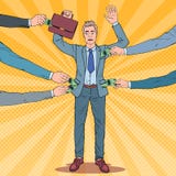 Knall Art Worried Businessman mit den Händen herauf gekleidetes durch Diebe Taschendiebe stiehlt Geld vom Mann stock abbildung Knall Art Worried Businessman mit den Händen herauf gekleidetes durch Diebe Taschendiebe stiehlt Geld vom Mann stock abbildung