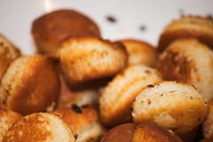 Knapperige in brand gestoken koekjes dicht omhoog royalty-vrije stock afbeelding Knapperige in brand gestoken koekjes dicht omhoog royalty-vrije stock afbeelding