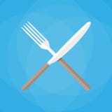 Kniv och gaffel korsad symbolsvektor Arkivbilder Kniv och gaffel korsad symbolsvektor Arkivbilder