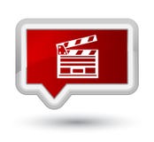 Knoop van de het pictogram de eerste rode banner van de bioskoopklem Stock Afbeelding Knoop van de het pictogram de eerste rode banner van de bioskoopklem Stock Afbeelding
