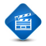 Knoop van de het pictogram de elegante blauwe diamant van de bioskoopklem Royalty-vrije Stock Afbeeldingen Knoop van de het pictogram de elegante blauwe diamant van de bioskoopklem Royalty-vrije Stock Afbeeldingen