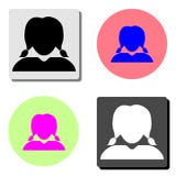 Kobieta profil Płaska wektorowa ikona ilustracji Kobieta profil Płaska wektorowa ikona ilustracji
