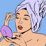 Kobieta ranek po tym jak prysznic zrobi makeup stylowej sztuce ilustracja wektor Kobieta ranek po tym jak prysznic zrobi makeup stylowej sztuce ilustracja wektor