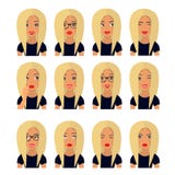 Kobieta z blondynem i emocjami Użytkownik ikony Avatar wektoru ilustracja ilustracji Kobieta z blondynem i emocjami Użytkownik ikony Avatar wektoru ilustracja ilustracji