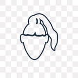 Kobiety głowa z Ponytail wektorową ikoną odizolowywającą na przejrzystym bac ilustracja wektor Kobiety głowa z Ponytail wektorową ikoną odizolowywającą na przejrzystym bac ilustracja wektor