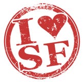Kocham SF San Fransisco rewolucjonistki Round znaczek ilustracji Kocham SF San Fransisco rewolucjonistki Round znaczek ilustracji