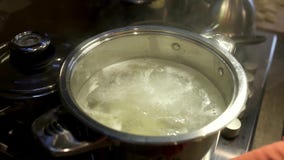Kok die bollen in de pan voorbereiden Voorbereiding van bollen, traditionele Oekraïense keuken Langzame Motie stock video Kok die bollen in de pan voorbereiden Voorbereiding van bollen, traditionele Oekraïense keuken Langzame Motie stock video