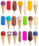 Kolekcja lody lody lody kwadrata rozmaitości kij fotografia royalty free Kolekcja lody lody lody kwadrata rozmaitości kij fotografia royalty free
