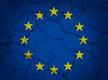 Kollapsen av den europeiska unionen stock illustrationer Kollapsen av den europeiska unionen stock illustrationer