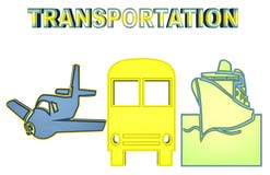 Kolorowa ilustracja powietrza, ziemi i wody transport, ilustracja wektor Kolorowa ilustracja powietrza, ziemi i wody transport, ilustracja wektor