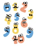 Kolorowe śliczne doodle potworów wektoru liczby ustawiać wektorowe śliczne liczby od 1 10 Set kreskówek liczby w mieszkanie stylu ilustracja wektor Kolorowe śliczne doodle potworów wektoru liczby ustawiać wektorowe śliczne liczby od 1 10 Set kreskówek liczby w mieszkanie stylu ilustracja wektor