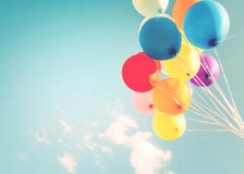 Kolorowi balony robić z retro instagram filtra skutkiem obrazy royalty free Kolorowi balony robić z retro instagram filtra skutkiem obrazy royalty free