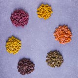Kolorowy makaron z naturalnym jarzynowym barwidłem, odizolowywa zdjęcie stock Kolorowy makaron z naturalnym jarzynowym barwidłem, odizolowywa zdjęcie stock