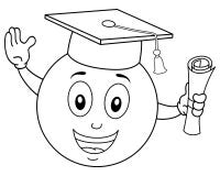 Kolorystyki Smiley skalowania dyplom & kapelusz ilustracja wektor Kolorystyki Smiley skalowania dyplom & kapelusz ilustracja wektor