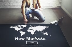 Kommers för nya marknader som säljer marknadsföringsbegrepp för global affär fotografering för bildbyråer Kommers för nya marknader som säljer marknadsföringsbegrepp för global affär fotografering för bildbyråer