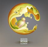 Komputerowej grafiki sfera dekorował z 3d płatkami i projektów elementami wśrodku Wektorowy logo dla twój projekta EPS10 royalty ilustracja Komputerowej grafiki sfera dekorował z 3d płatkami i projektów elementami wśrodku Wektorowy logo dla twój projekta EPS10 royalty ilustracja
