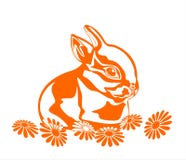 Konijn en bloemen stock illustratie Konijn en bloemen stock illustratie