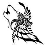 Koning van wolf met Azteekse stammensilhouettatoegering royalty-vrije illustratie Koning van wolf met Azteekse stammensilhouettatoegering royalty-vrije illustratie