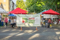 Koninginanne farmers market teken royalty-vrije stock fotografie Koninginanne farmers market teken royalty-vrije stock fotografie