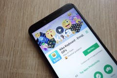 Kika Keyboard app on Google Play Store website displayed on Huawei Y6 2018 smartphone. KONSKIE, POLAND - JUNE 17, 2018: Kika Keyboard app on Google Play Store royalty free stock photos Kika Keyboard app on Google Play Store website displayed on Huawei Y6 2018 smartphone. KONSKIE, POLAND - JUNE 17, 2018: Kika Keyboard app on Google Play Store royalty free stock photos