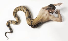 Konstfoto som presneting ormmannen Konstfoto som presneting ormmannen