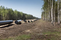 Konstruktion av r?rledningen av sm?lt naturgas fr?n LNGterminalen p? Swinoujscie i Polen royaltyfria bilder Konstruktion av r?rledningen av sm?lt naturgas fr?n LNGterminalen p? Swinoujscie i Polen royaltyfria bilder