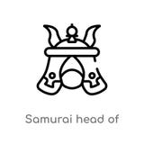 konturów samurajów głowa Japan wektoru ikona odosobniona czarna prosta kreskowego elementu ilustracja od innego pojęcia Editable ilustracji konturów samurajów głowa Japan wektoru ikona odosobniona czarna prosta kreskowego elementu ilustracja od innego pojęcia Editable ilustracji