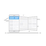 Konzept der Anwendung eines tragbaren Geräts, um Portal der Nachrichten im Internet zu lesen oder durch die bewegliche APP lizenzfreie abbildung Konzept der Anwendung eines tragbaren Geräts, um Portal der Nachrichten im Internet zu lesen oder durch die bewegliche APP lizenzfreie abbildung