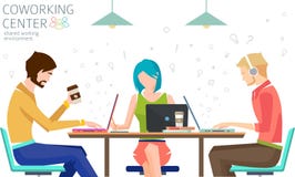 Konzept der coworking Mitte vektor abbildung Konzept der coworking Mitte vektor abbildung