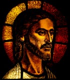 Kopf von Jesus Christ im Buntglas stockbilder Kopf von Jesus Christ im Buntglas stockbilder