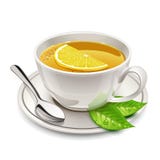 Kopp te med citronen vektor illustrationer Kopp te med citronen vektor illustrationer