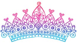 korona doodles notatnika princess szkicową tiarę royalty ilustracja korona doodles notatnika princess szkicową tiarę royalty ilustracja