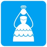 Koronowana panna młoda Zaokrąglająca Kwadratowa Raster ikona royalty ilustracja Koronowana panna młoda Zaokrąglająca Kwadratowa Raster ikona royalty ilustracja