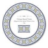 Kors för blomma för spiral för kurva för ram 368 för tappning runda Retro elegant stock illustrationer Kors för blomma för spiral för kurva för ram 368 för tappning runda Retro elegant stock illustrationer