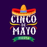 Kort för Cinco de mayo vektorhälsning med traditionella mexikanska sombrero- och krusidullbeståndsdelar 5 kan mexikanen semestra stock illustrationer Kort för Cinco de mayo vektorhälsning med traditionella mexikanska sombrero- och krusidullbeståndsdelar 5 kan mexikanen semestra stock illustrationer